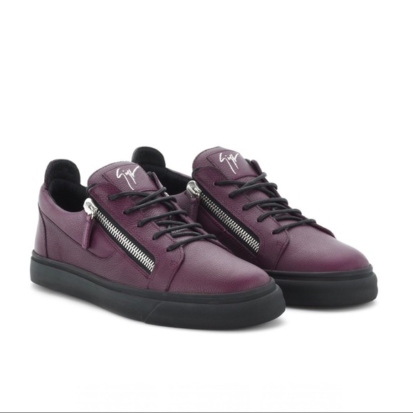 GIUSEPPE ZANOTTI Purple Leather Sneakers - NEW - Picture 2 of 8